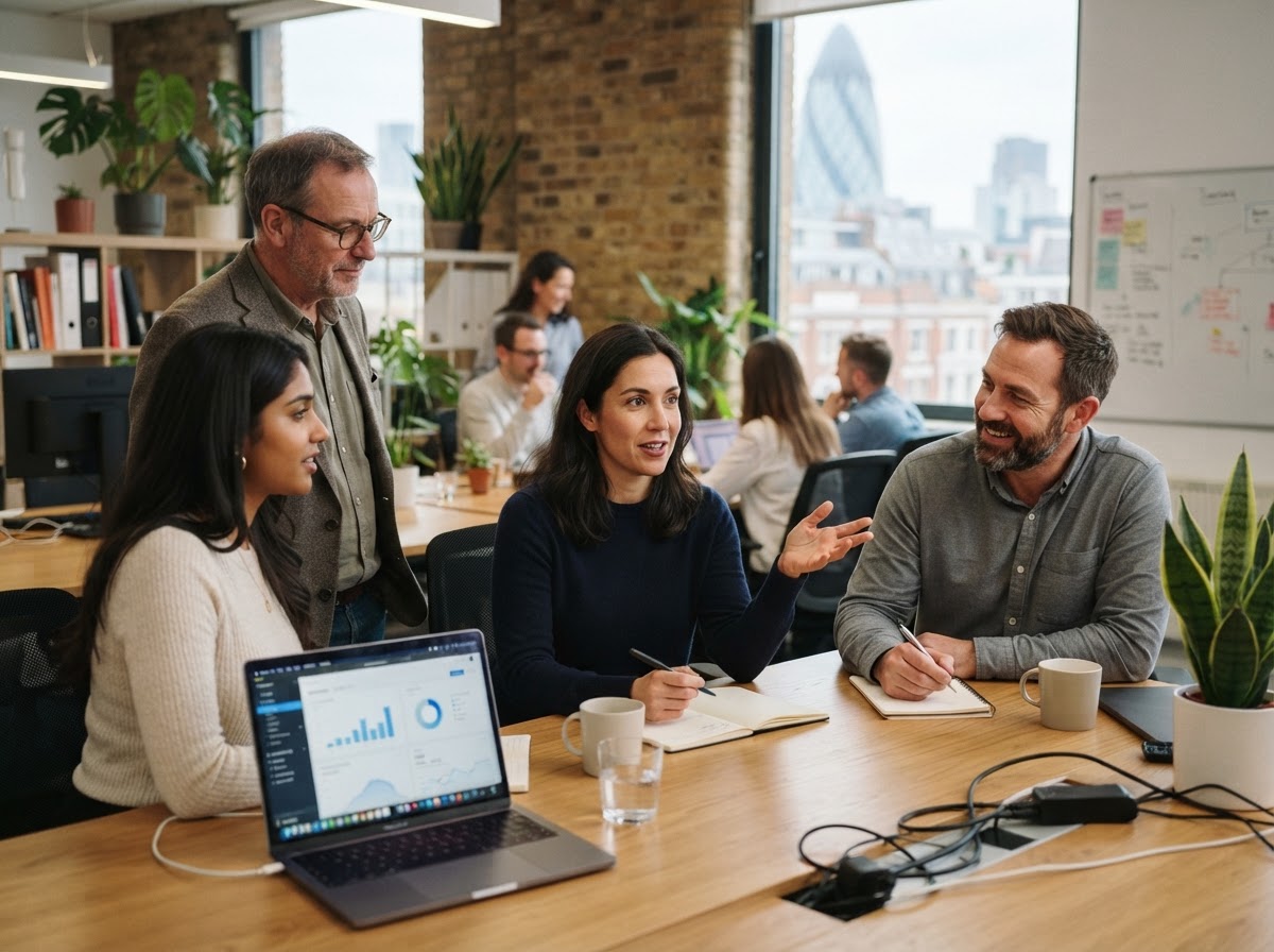 Choice Valorao team reviewing data analysis dashboards in a workspace